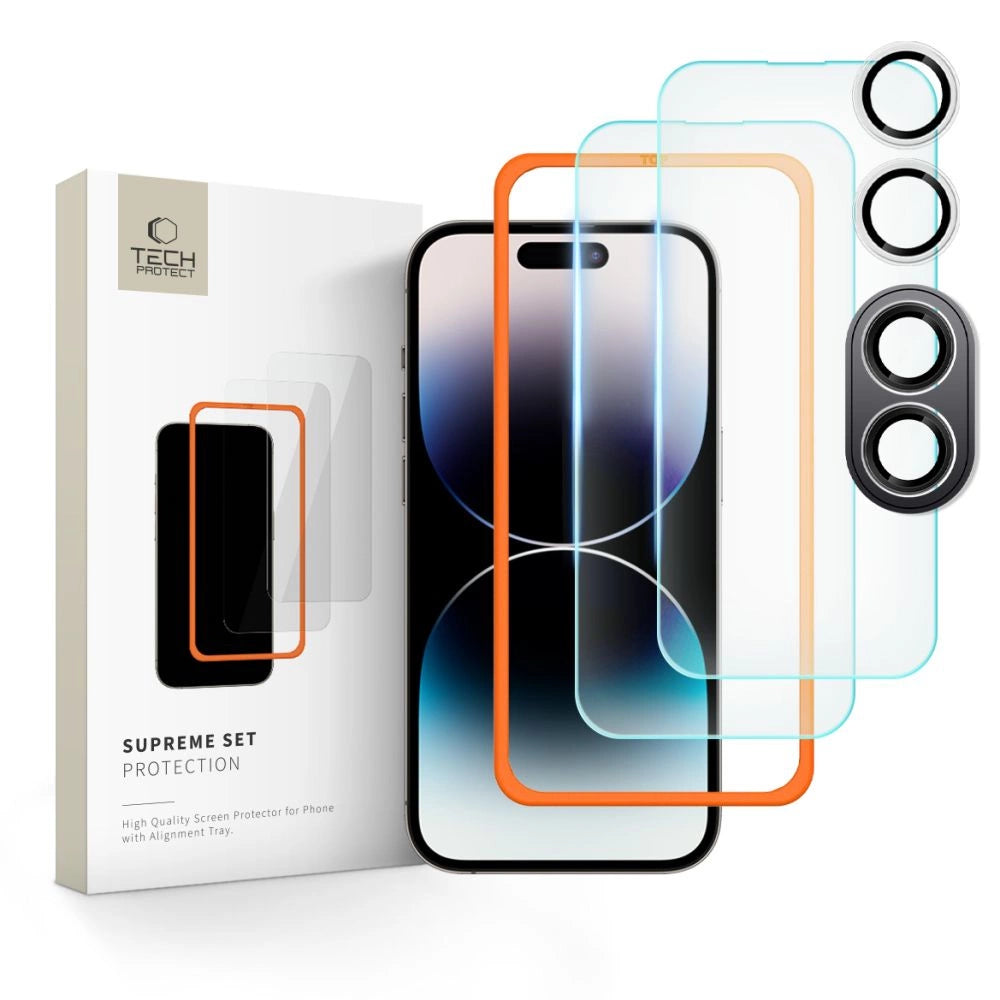 Tech-Protect Supreme Set tempered glass for iPhone 16 - transparent (3 pcs.)_0