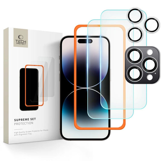 Tech-Protect Supreme Set Tempered Glass for iPhone 16 Pro Max - Transparent (3 pcs.)_0