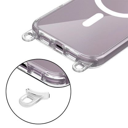 Tech-Protect FlexAir Chain MagSafe iPhone 16 Case - Clear + 2 Lanyards (Black &amp; Taupe)_1