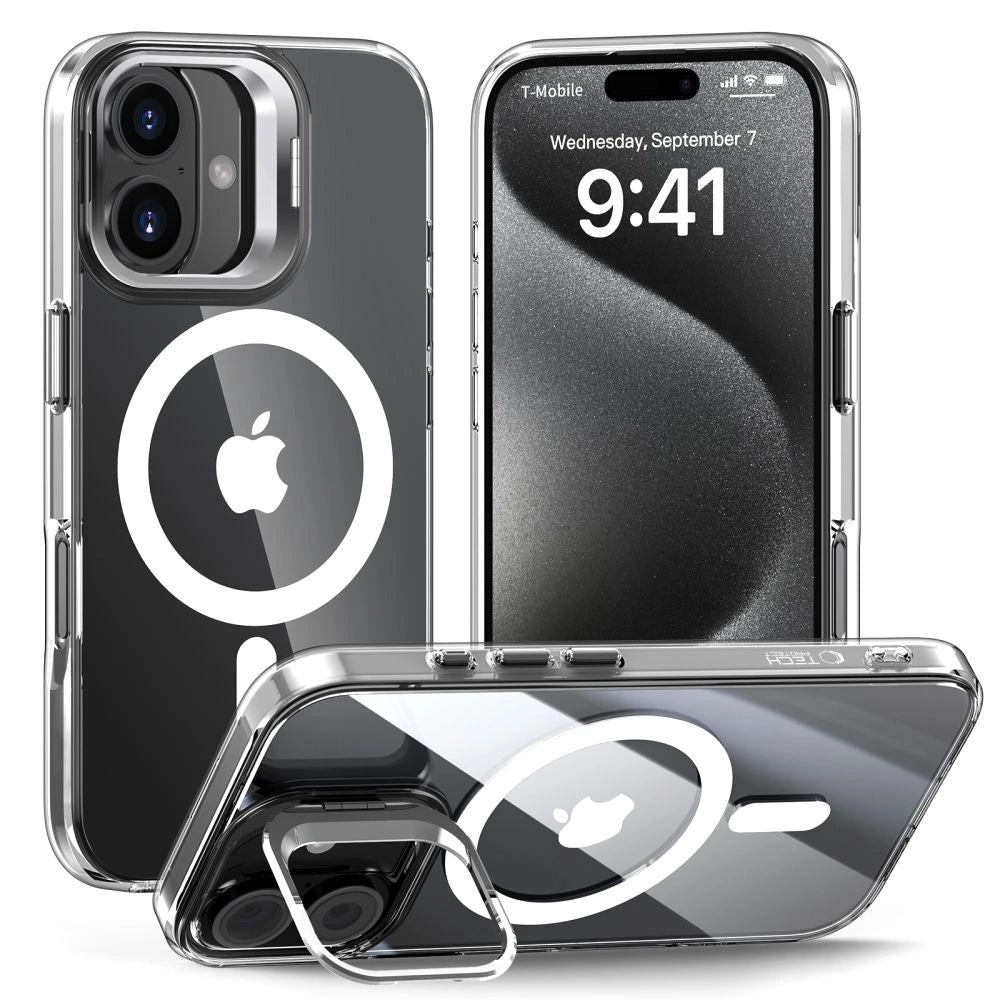 Tech-Protect MagStand MagSafe iPhone 16 Case - Clear_0
