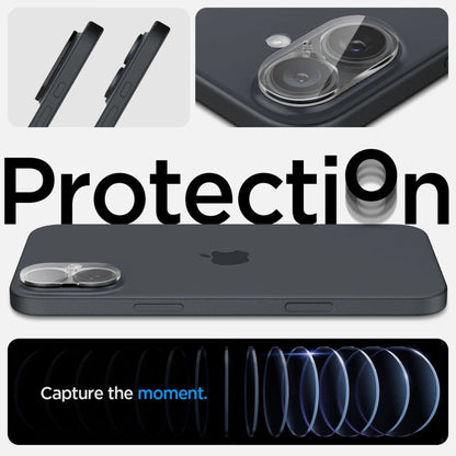 Spigen Optik Glas.tR tempered glass for iPhone 16 / 16 Plus camera - transparent (2 pcs.)_9