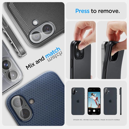 Spigen Optik Glas.tR tempered glass for iPhone 16 / 16 Plus camera - transparent (2 pcs.)_13