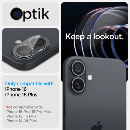 Spigen Optik Glas.tR tempered glass for iPhone 16 / 16 Plus camera - transparent (2 pcs.)_8