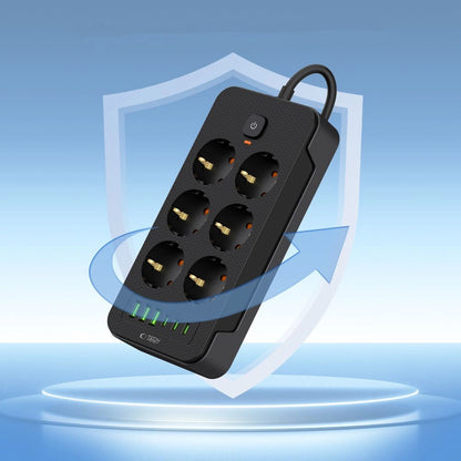 Tech-Protect PC6X6 Power Strip 6 Sockets 240V + 3xUSB-A + 3xUSB-C 200cm - Black_3