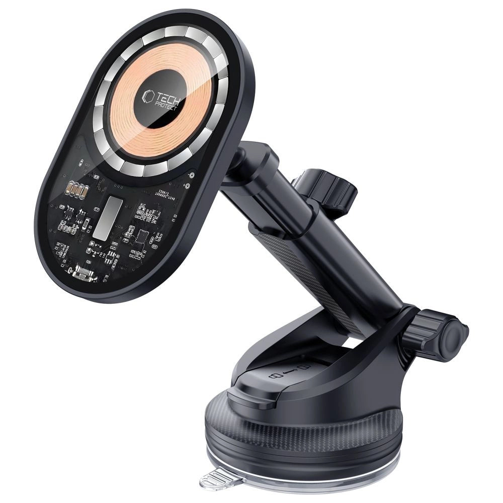Tech-Protect MM15W-V6 15W Car Charger Holder with MagSafe for Dashboard and Air Vent - Black_2