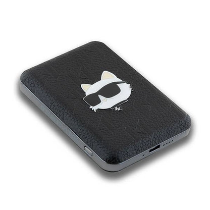 Karl Lagerfeld Powerbank inductive KLPB5FPGKSCHHK 16W 5000mAh black/black Choupette Head Pin MagSafe_3