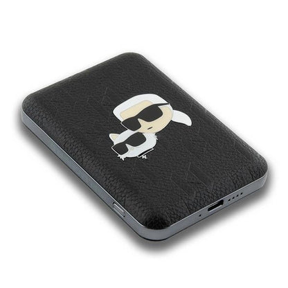 Karl Lagerfeld Powerbank inductive KLPB5FPGKSKCHK 16W 5000mAh black/black Karl&amp;Choupette Head Pin MagSafe_3