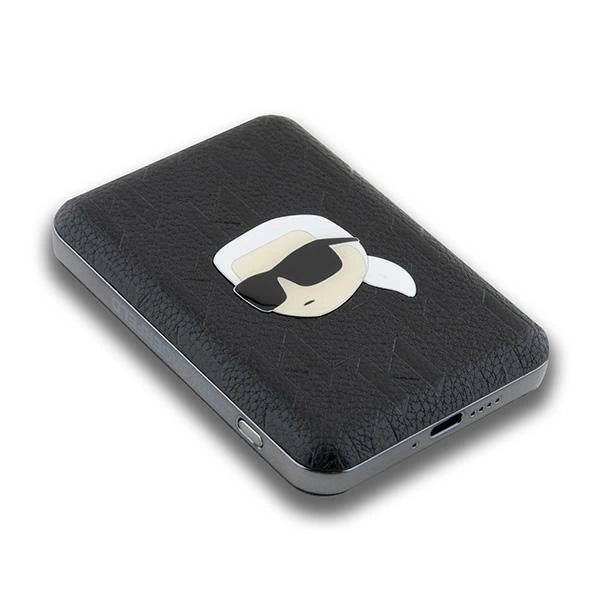 Karl Lagerfeld Powerbank inductive KLPB5FPGKSKIHK 16W 5000mAh black/black Karl Head Pin MagSafe_3