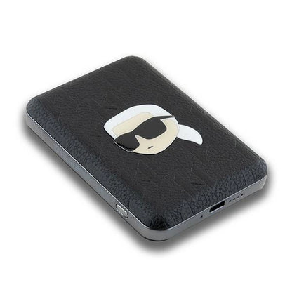 Karl Lagerfeld Powerbank inductive KLPB5FPGKSKIHK 16W 5000mAh black/black Karl Head Pin MagSafe_3