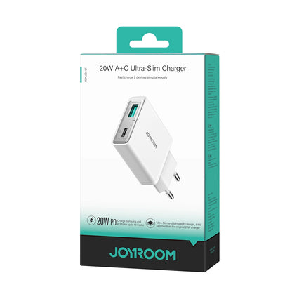 Joyroom JR-TCF14 20W USB-A USB-C Super Slim Wall Charger - White_11
