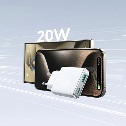 Joyroom JR-TCF14 20W USB-A USB-C Super Slim Wall Charger - White_12