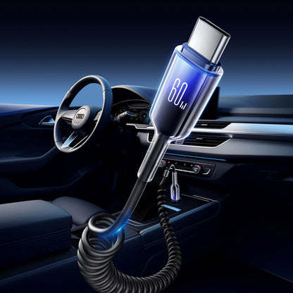 Joyroom S-A43 Crystal-Clear Series 60W USB-C - USB-C spiral cable 1.5m - black_4