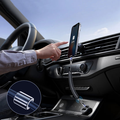 Joyroom S-A43 Crystal-Clear Series 60W USB-C - USB-C spiral cable 1.5m - black_7