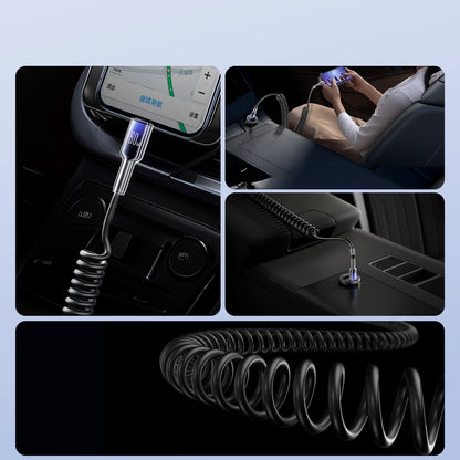 Joyroom S-A43 Crystal-Clear Series 60W USB-C - USB-C spiral cable 1.5m - black_8