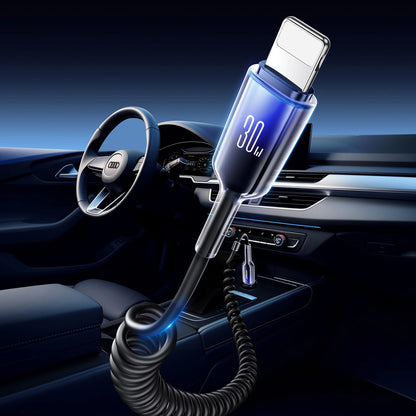 Joyroom S-A43 Crystal-Clear Series 30W USB-C - Lightning spiral cable 1.5m - black_4