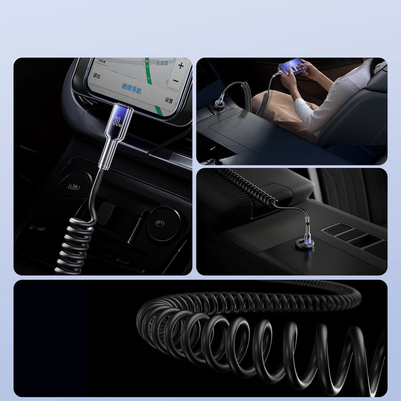 Joyroom S-A43 Crystal-Clear Series 30W USB-C - Lightning spiral cable 1.5m - black_7