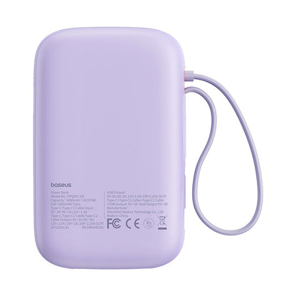 Baseus QPow 2 30W 10000mAh Power Bank with Built-in USB-C Cables - Purple_2