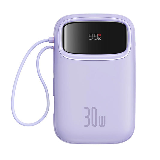 Baseus QPow 2 30W 10000mAh Power Bank with Built-in USB-C Cables - Purple_0