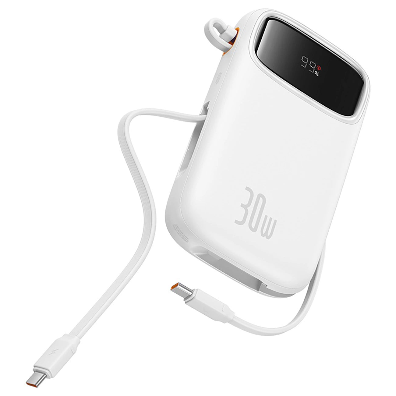 Baseus QPow 2 30W 10000mAh Power Bank with Built-in USB-C Cables - White_6