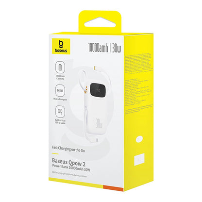 Baseus QPow 2 30W 10000mAh Power Bank with Built-in USB-C Cables - White_10