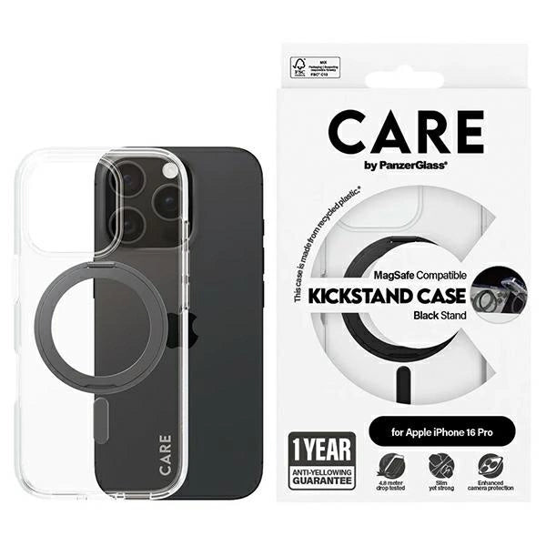 CARE by PanzerGlass Feature Kickstand Case iPhone 16 Pro 6.3" black/black MagSafe 1322_0