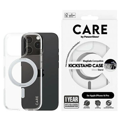 CARE by PanzerGlass Feature Kickstand Case iPhone 16 Pro 6.3" silver/silver MagSafe 1326_0