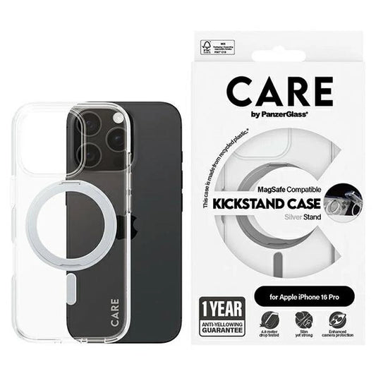 CARE by PanzerGlass Feature Kickstand Case iPhone 16 Pro 6.3" silver/silver MagSafe 1326_0