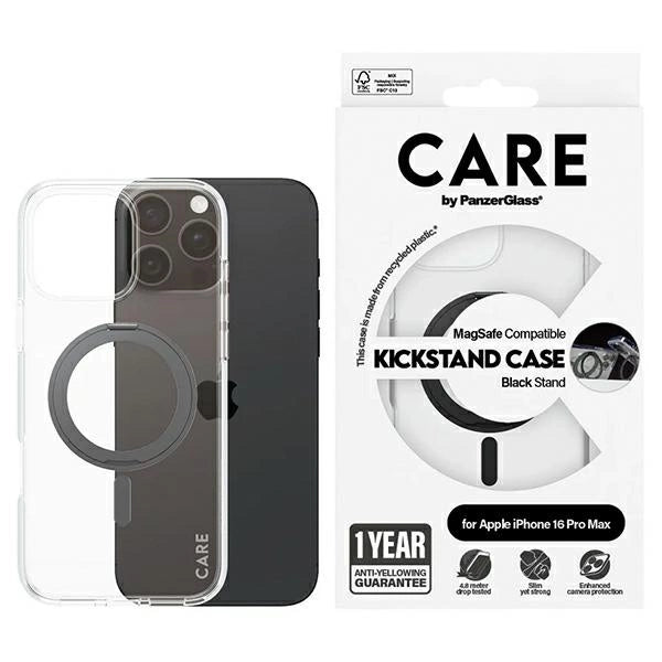 CARE by PanzerGlass Feature Kickstand Case iPhone 16 Pro Max 6.9" black/black MagSafe 1324_0