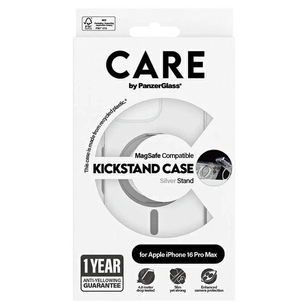 CARE by PanzerGlass Feature Kickstand Case iPhone 16 Pro Max 6.9" silver/silver MagSafe 1328_4