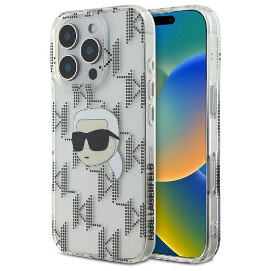 Karl Lagerfeld IML Karl Head Electroplated iPhone 16 Pro Case - Clear_0