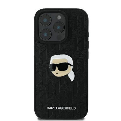 Karl Lagerfeld Monogram Karl Head Pin Case for iPhone 16 Pro 6.3&quot; Black_2