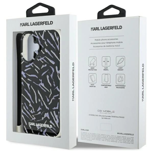 Karl Lagerfeld Zebra With Cord iPhone 16 Plus Case - Purple_6