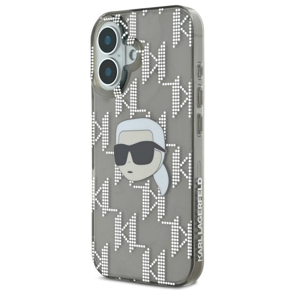Karl Lagerfeld IML Karl Head Electroplated iPhone 16 Case - Black_1