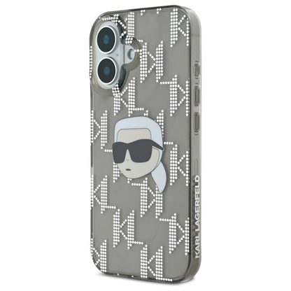 Karl Lagerfeld IML Karl Head Electroplated iPhone 16 Case - Black_1
