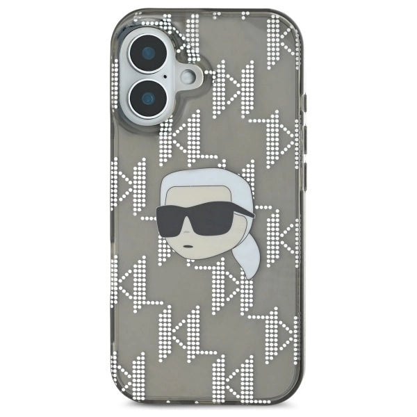Karl Lagerfeld IML Karl Head Electroplated iPhone 16 Case - Black_2