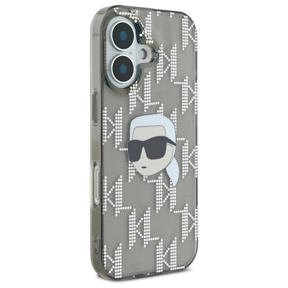 Karl Lagerfeld IML Karl Head Electroplated iPhone 16 Case - Black_3