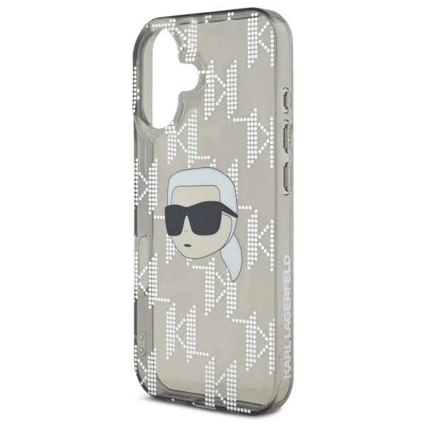 Karl Lagerfeld IML Karl Head Electroplated iPhone 16 Case - Black_5