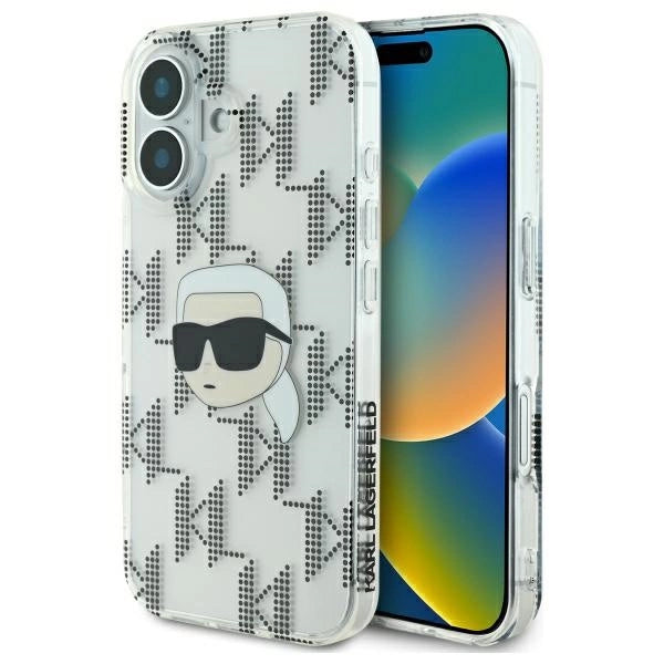 Karl Lagerfeld IML Karl Head Electroplated iPhone 16 Case - Clear_0