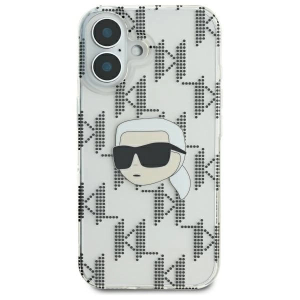 Karl Lagerfeld IML Karl Head Electroplated iPhone 16 Case - Clear_2