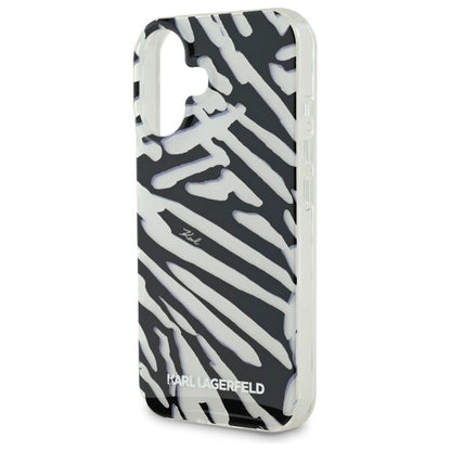 Karl Lagerfeld IML Zebra Pattern &amp; Cord iPhone 16 Case - Black_4