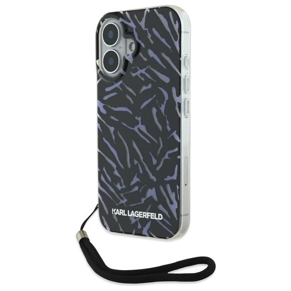 Karl Lagerfeld Zebra With Cord iPhone 16 Case - Purple_0