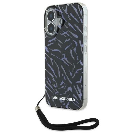 Karl Lagerfeld Zebra With Cord iPhone 16 Case - Purple_0