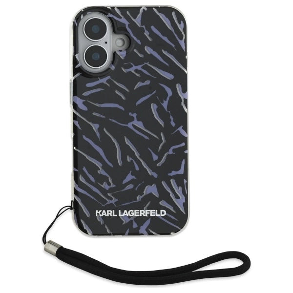 Karl Lagerfeld Zebra With Cord iPhone 16 Case - Purple_1