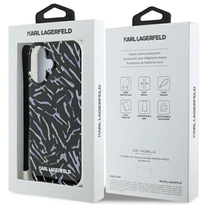 Karl Lagerfeld Zebra With Cord iPhone 16 Case - Purple_6