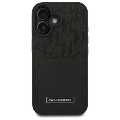 Karl Lagerfeld Cardslots Monogram iPhone 16 Case - Black_2