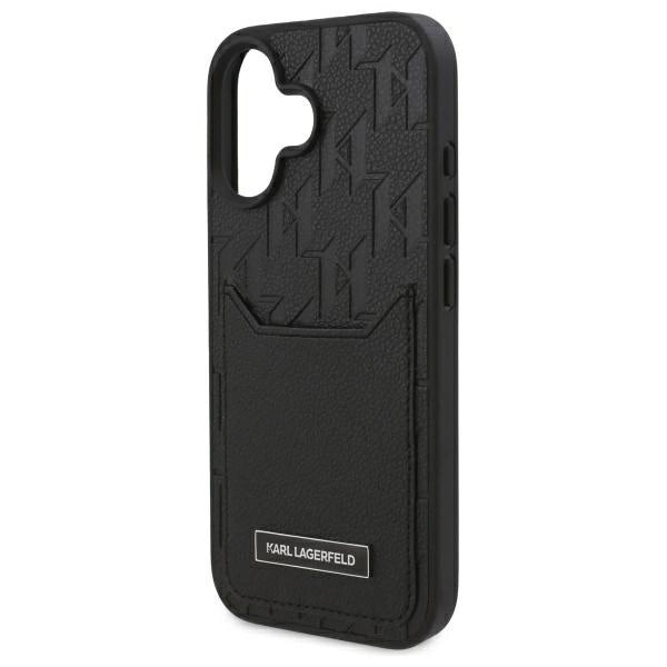 Karl Lagerfeld Cardslots Monogram iPhone 16 Case - Black_5