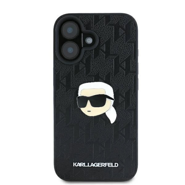 Karl Lagerfeld Monogram Karl Head Pin iPhone 16 Case - Black_2