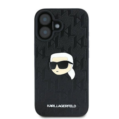 Karl Lagerfeld Monogram Karl Head Pin iPhone 16 Case - Black_2
