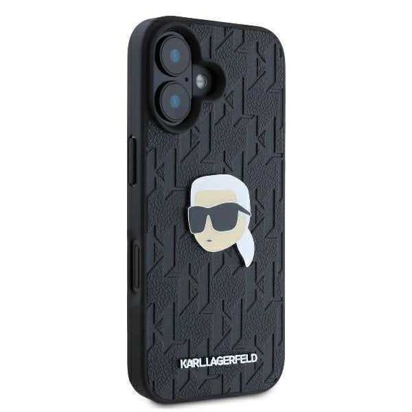 Karl Lagerfeld Monogram Karl Head Pin iPhone 16 Case - Black_3