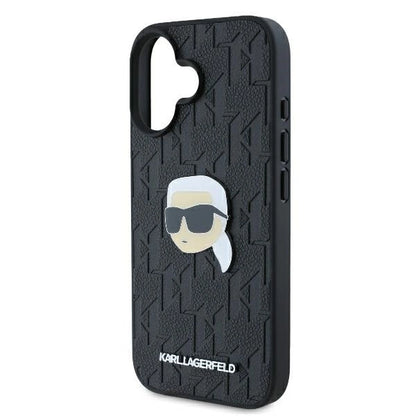 Karl Lagerfeld Monogram Karl Head Pin iPhone 16 Case - Black_5